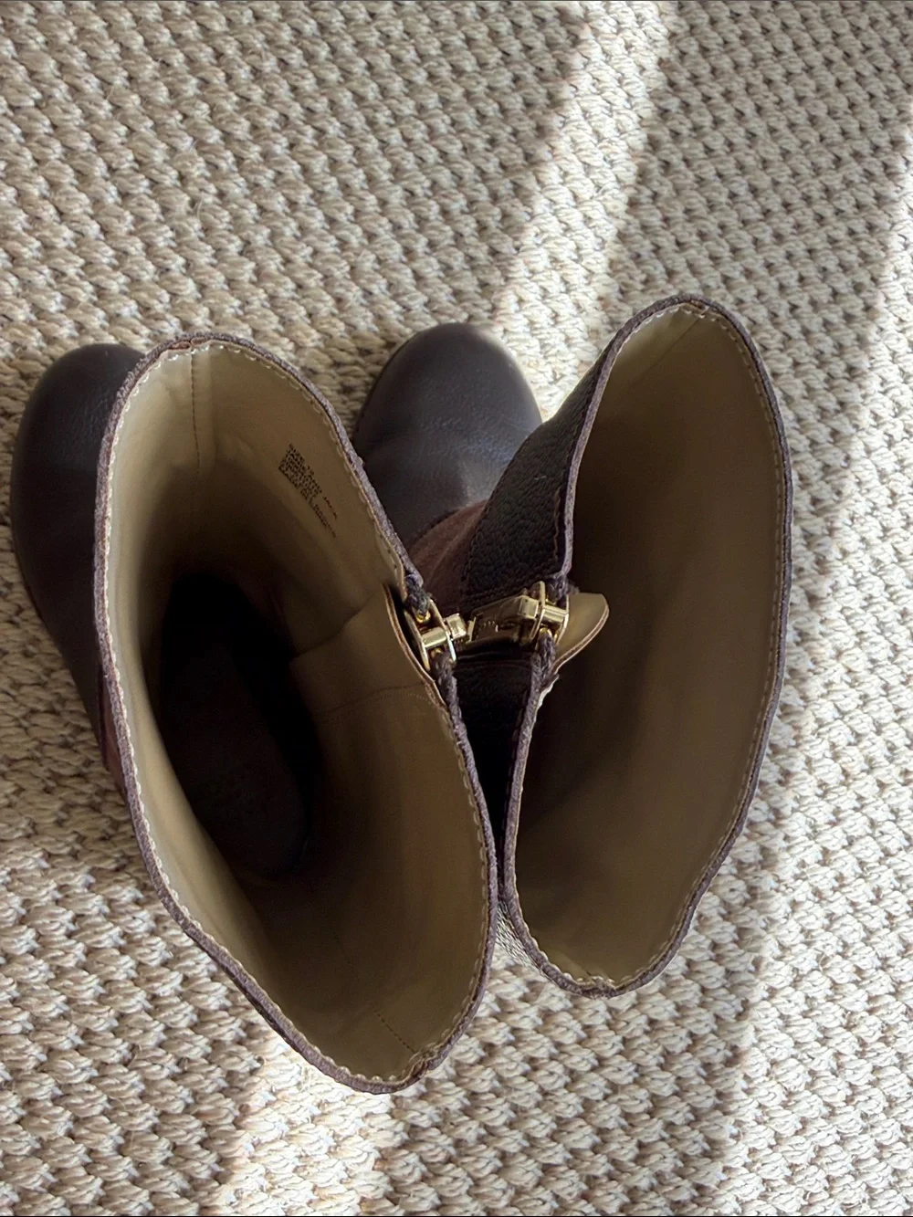 Janie and Jack Riding Boots Brown Leather & Suede Mid-Calf Boots size 12